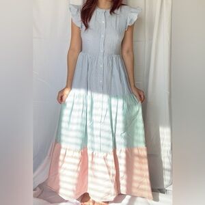 Colorblock Striped Dress